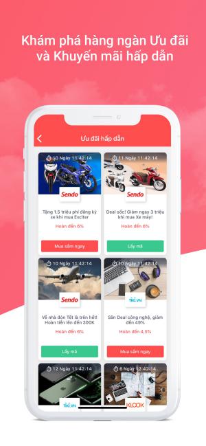 Nhận ưu đãi và hoàn tiền từ hơn 100 cửa hàng