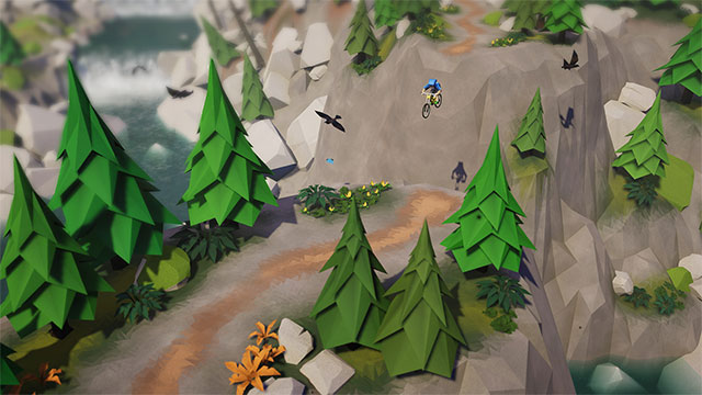 Game Lonely Mountains: Downhill sở hữu đồ họa Low-Poly độc đáo, ấn tượng