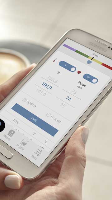 Giao diện Body Temperature cho Android