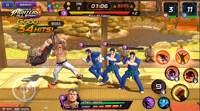 Giao diện màn hình chơi The King of Fighters