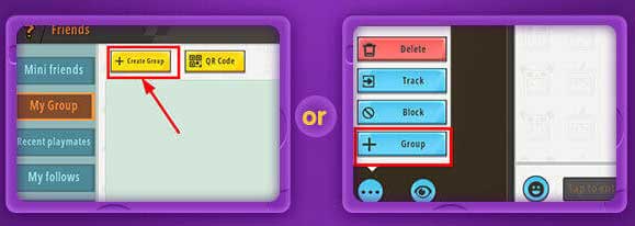 Cách tạo nhóm bạn trong Mini World