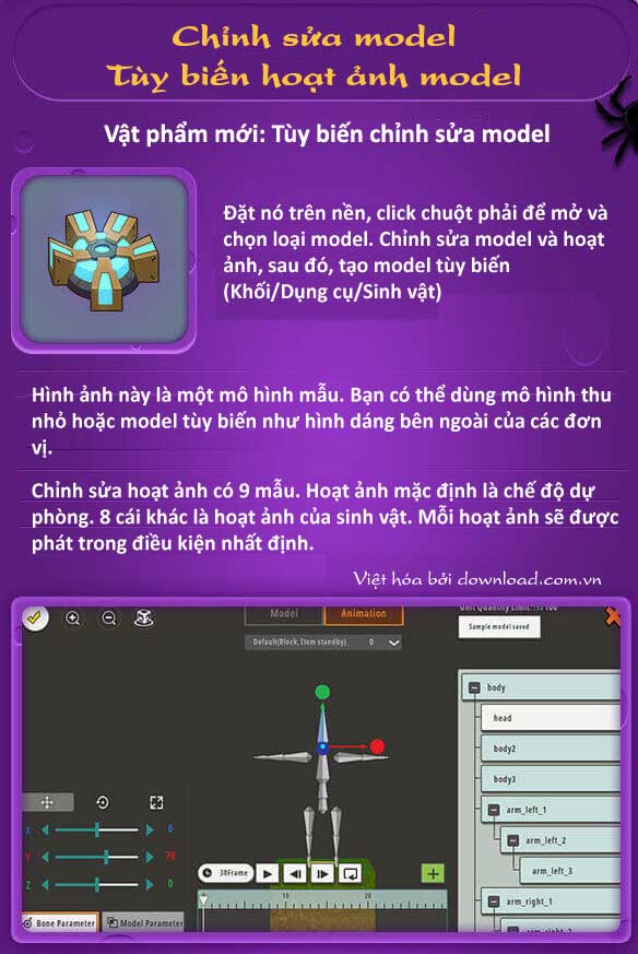 Chỉnh sửa model trong Mini World