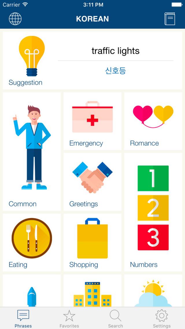 Learn Korean Phrases & Words là ứng dụng học từ và cụm từ tiếng Hàn hiệu quả