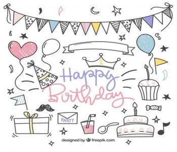 Bộ sưu tập Doodle Art sinh nhật