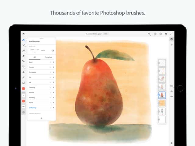 Adobe Fresco là ứng dụng vẽ tranh mới của Adobe, được tích hợp hàng nghìn cọ vẽ mà bạn yêu thích từ Photoshop
