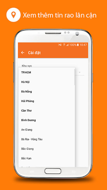 Lựa chọn địa điểm tìm kiếm