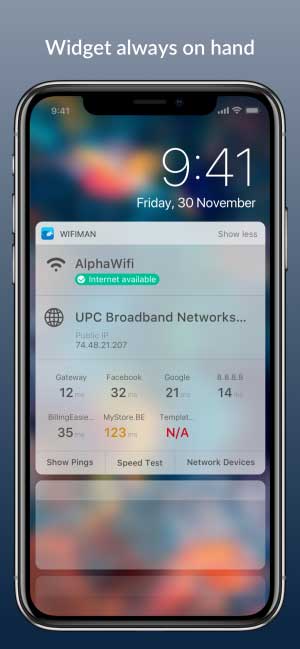 Truy cập WiFiman nhanh qua Widget