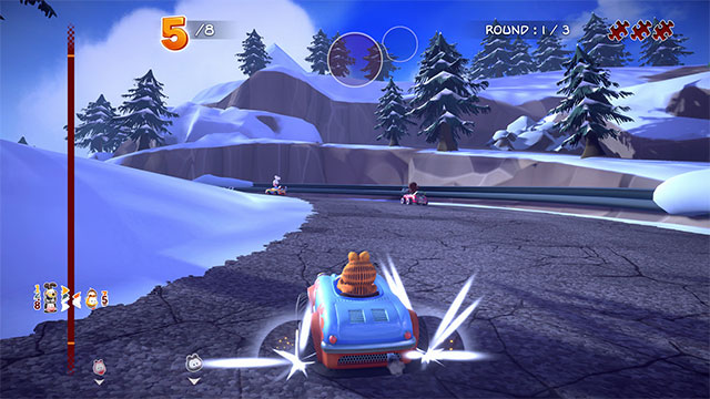 Liên tục nâng cấp xe đua để chiếm ưu thế trong game Garfield Kart - Furious Racing 