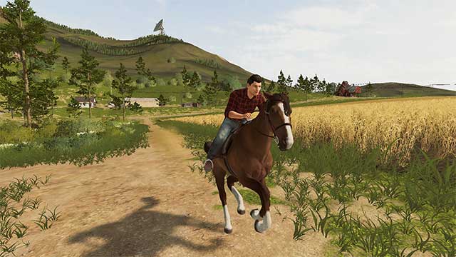 Cưỡi ngựa và khám phá nông trại trù phú trong Farming Simulator 2020