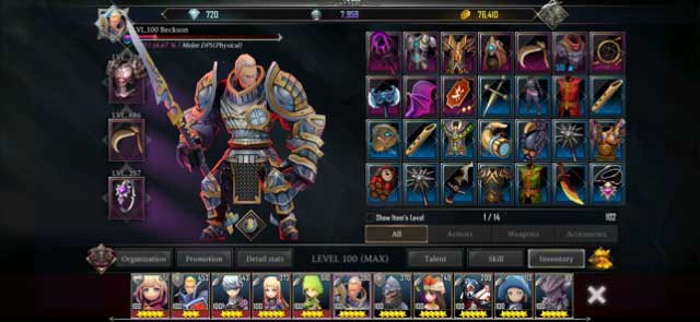 Lựa chọn và cường hóa nhân vật của bạn