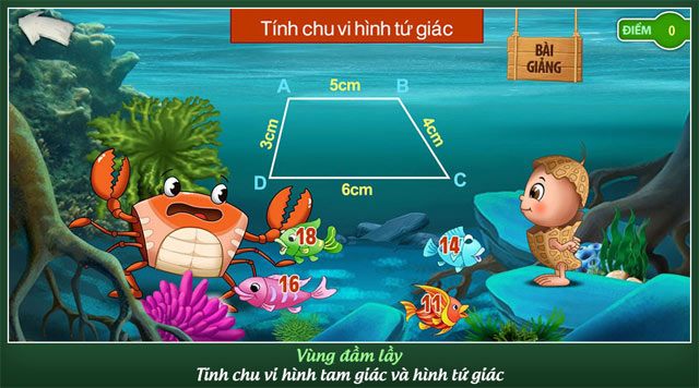 Tính chu vi hình tam giác, tứ giác