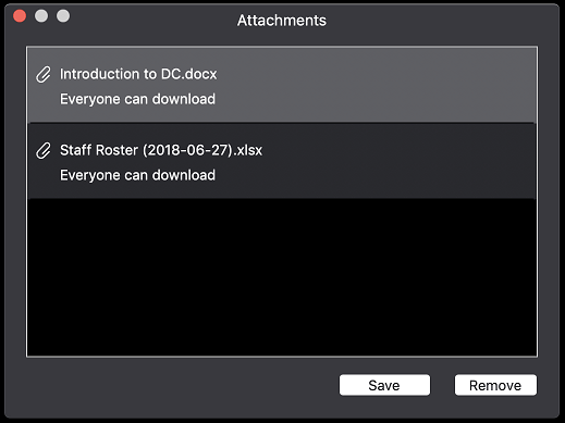 Cửa sổ đính kèm file Skype for Business cho Mac