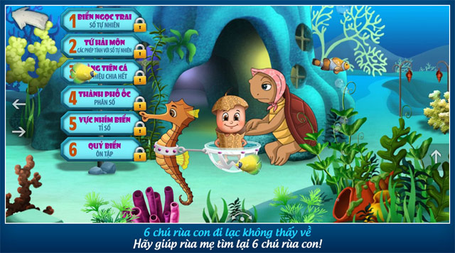 Tải Đậu Lém Phiêu lưu ký - Toán 4 để giải cứu 6 chú rùa con