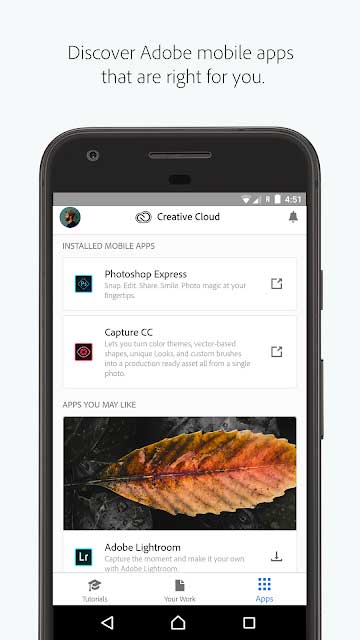Adobe Creative Cloud cho Android giúp bạn khám phá nhiều app Adobe