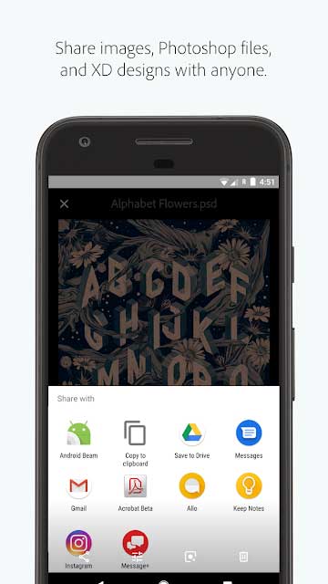 Adobe Creative Cloud cho Android giúp bạn chia sẻ file