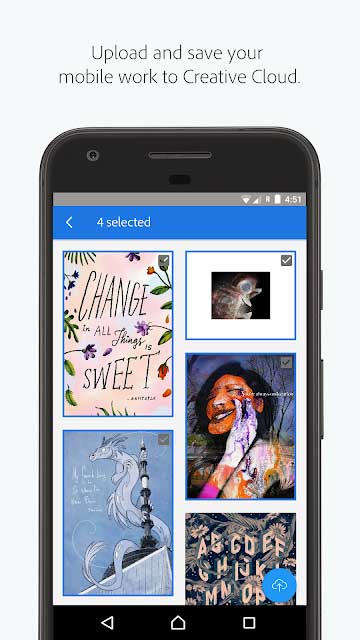 Adobe Creative Cloud cho Android hỗ trợ upload ảnh