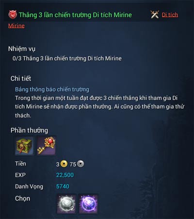 Nhiệm vụ hàng tuần