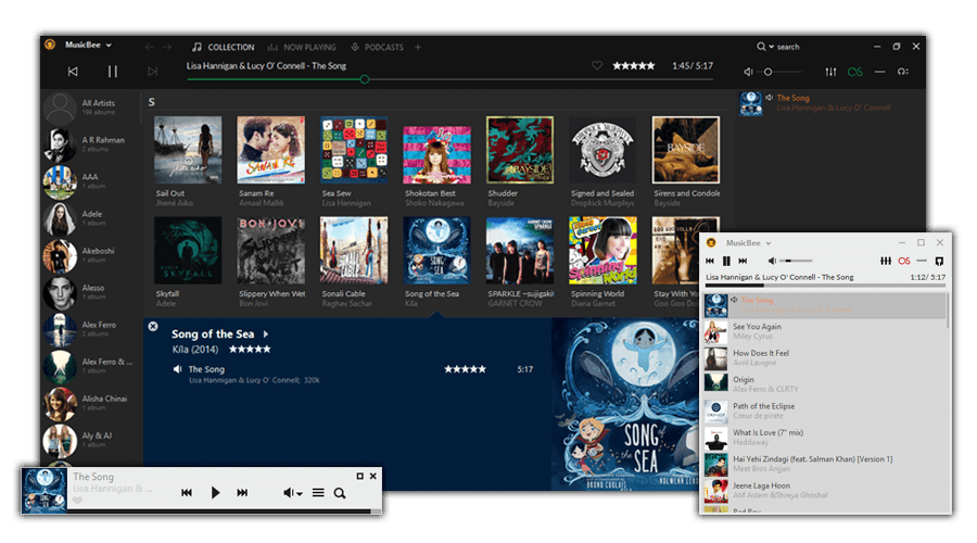Giao diện MusicBee