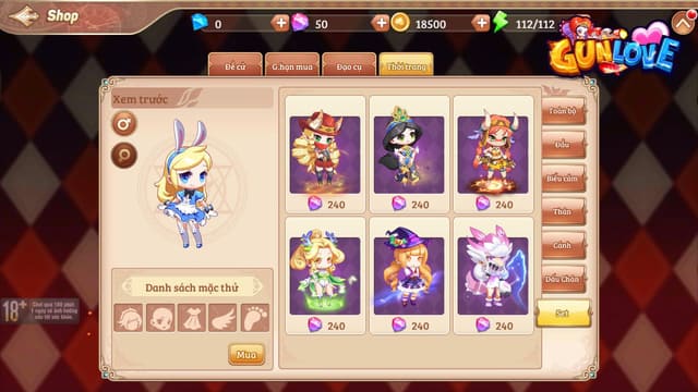 Thay đổi trang bị