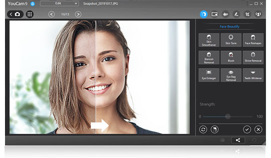 CyberLink YouCam hỗ trợ làm đẹp khuôn mặt