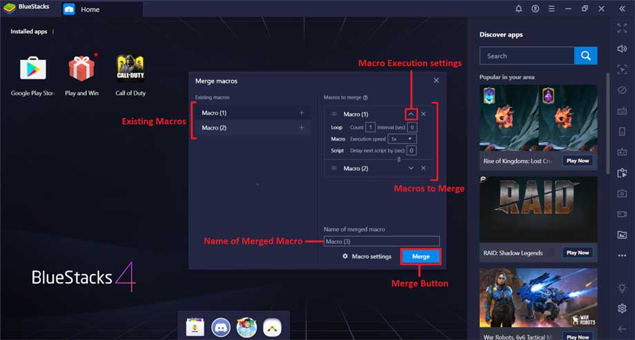 Cài đặt Macro trong BlueStacks
