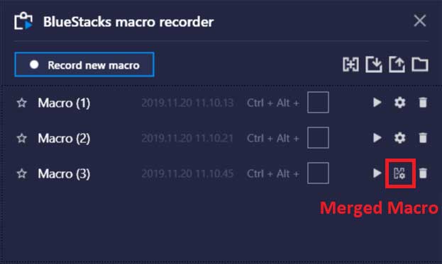 Nút hợp nhất macro trên BlueStacks