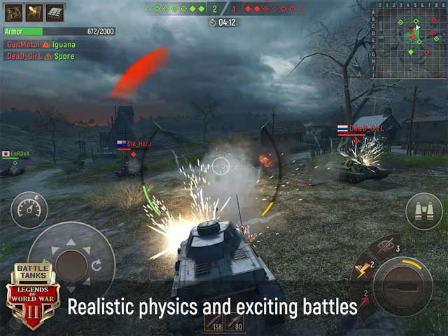 Tận hưởng những trận chiến kịch tính trong Battle Tanks: Legends of World War II
