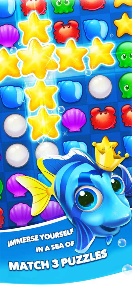 Game match-3 trong Fish Mania cho iOS