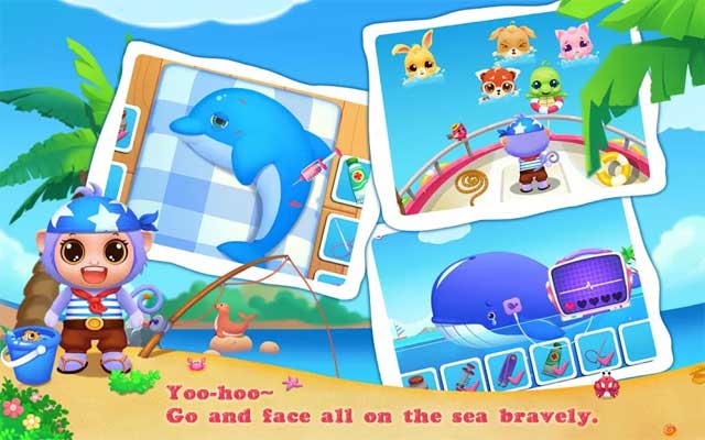 Lái tàu ra biển và giúp đỡ những người bạn động vật đáng thương