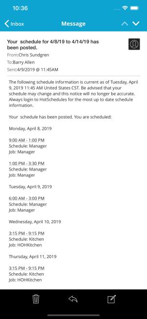 HotSchedules là ứng dụng lên lịch và quản lý công việc hiệu quả