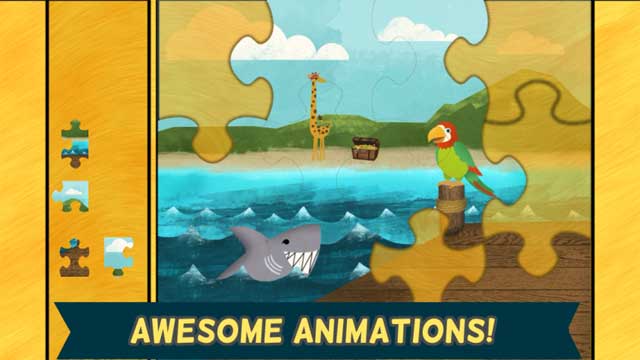 Pirate Preschool Puzzle có đồ họa vui nhộn, sáng tạo và cực dễ thương