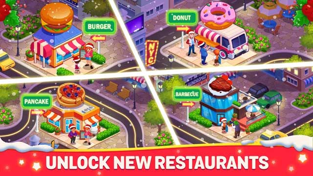 Mở khóa nhiều nhà hàng mới trên khắp thế giới của Cooking Dream Android