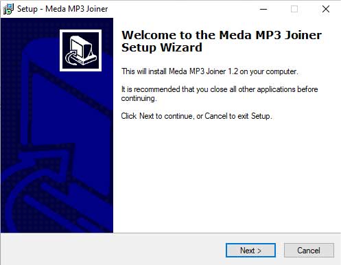 Quá trình cài đặt Meda MP3 Joiner diễn ra nhanh chóng