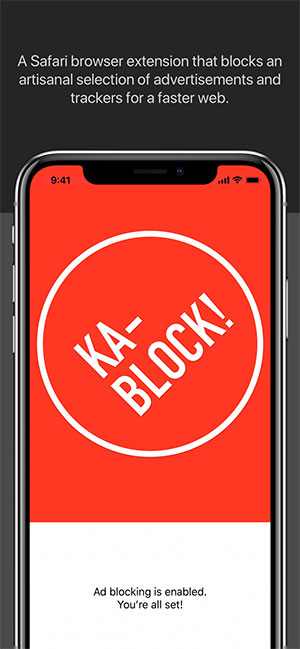 Ka-Block là ứng dụng chặn quảng cáo mã nguồn mở cho Safari