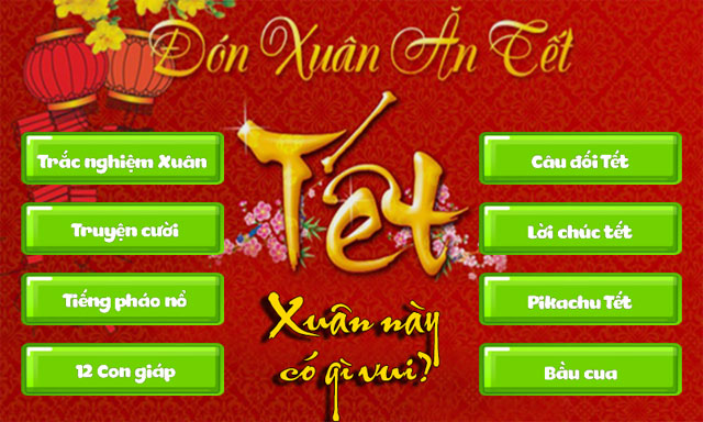 Giao diện ứng dụng Đón Xuân Ăn Tết