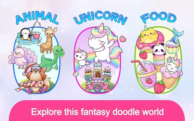 Game Dream Color Cartoon World cung cấp rất nhiều công cụ vẽ để bé tự do sáng tạo