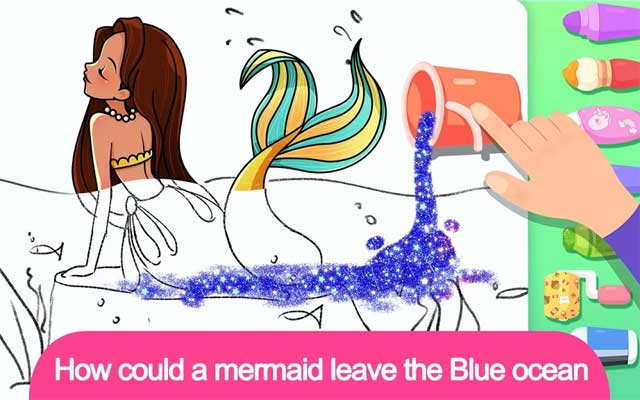 Bé chỉ cần chạm ngón tay vào màn hình để tô màu cho những nhân vật mình yêu thích