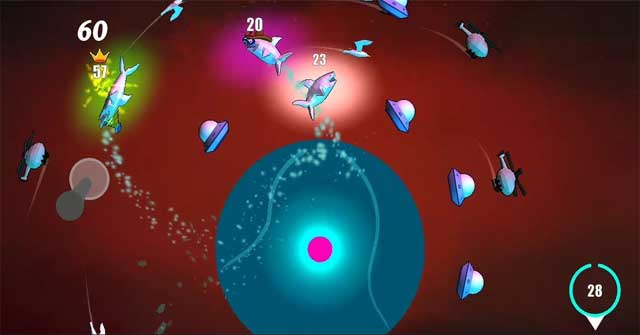 Va phải càng nhiều chướng ngại vật càng tốt trong game arcade Sharkslam 