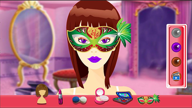 Sử dụng bộ trang điểm chuyên nghiệp gồm phấn phủ, son môi, màu mắt...