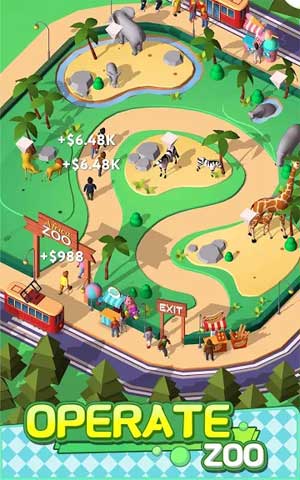 Điều hành một vườn thú trong Idle Animals Kingdom