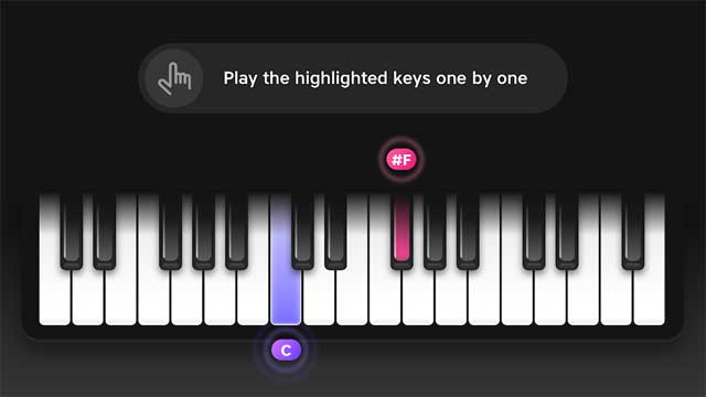 Piano Academy for Android cung cấp bàn phím cảm ứng trên màn hình