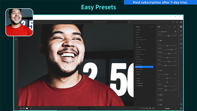 Sử dụng preset để sửa ảnh nhanh hơn trên Lightroom PC