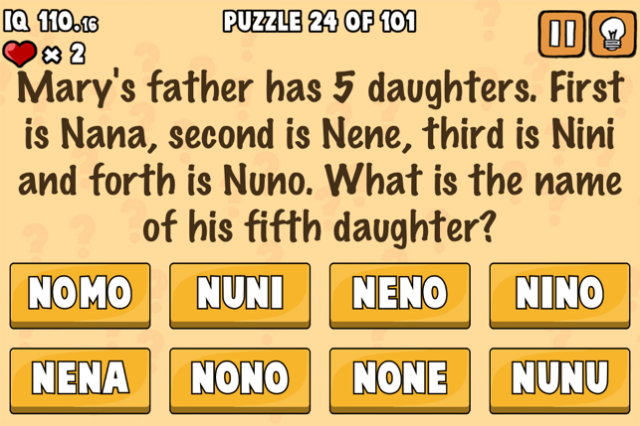 Các câu đố hack não