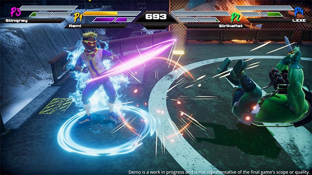 Tung combo tấn công dồn dập để hạ gục kẻ thù trong Mighty Fight Federation