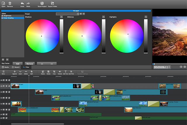 Giao diện chính của phần mềm làm phim MovieMator Video Editor