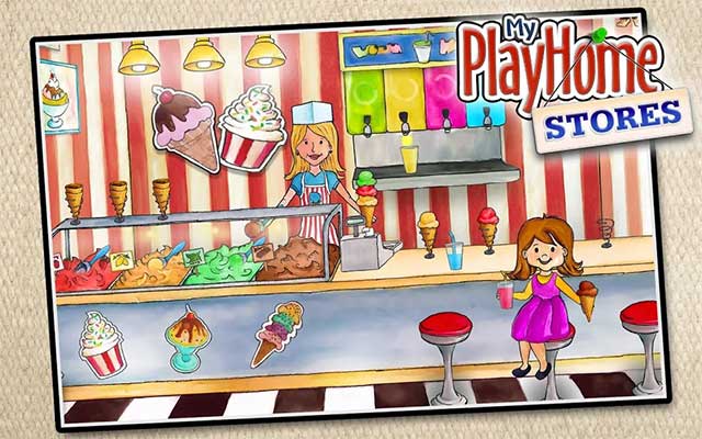 Trải nghiệm nhiều hoạt động mua sắm thú vị trong game My PlayHome Stores cho Android