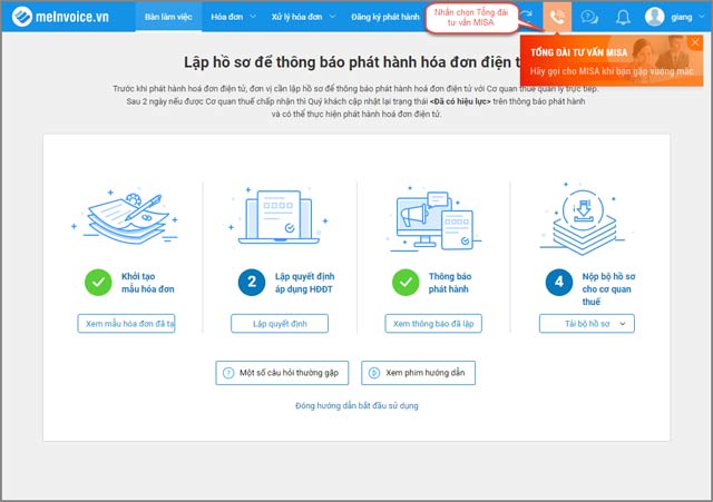 Cải thiện giao diện MeInvoice.vn