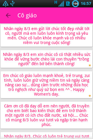 Lời Chúc 8/3 cô giáo
