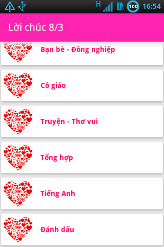 SMS Lời Chúc 8/3