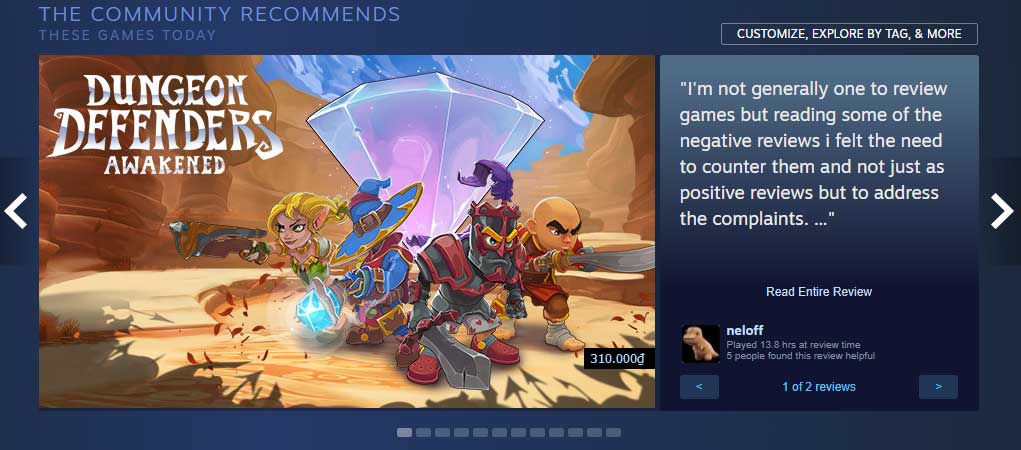 Đề xuất game từ cộng đồng Steam